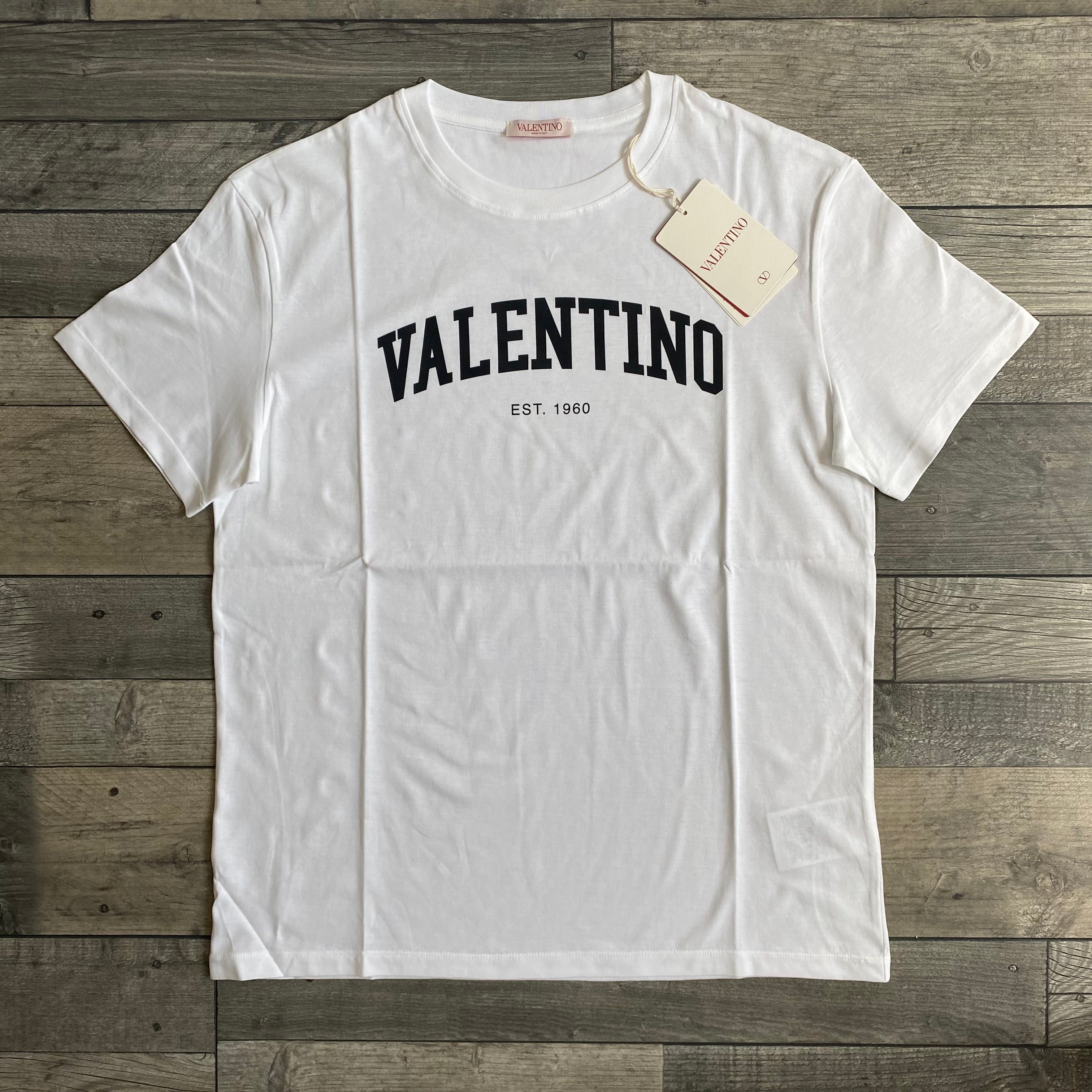 【関税&送料込み】Valentino Garavani T-Shirts Valentino Garavani 1960 Logo Print T-Shirt in White